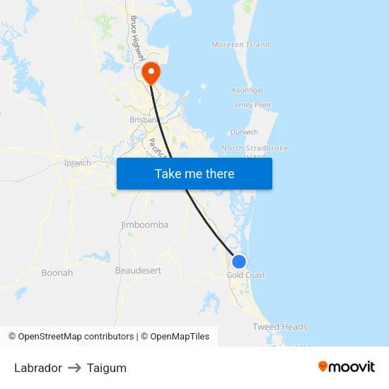 Labrador to Taigum map