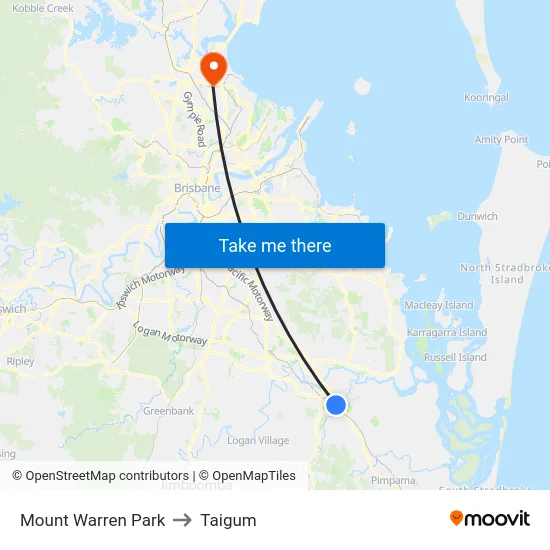 Mount Warren Park to Taigum map
