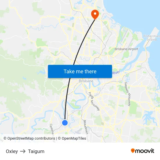 Oxley to Taigum map