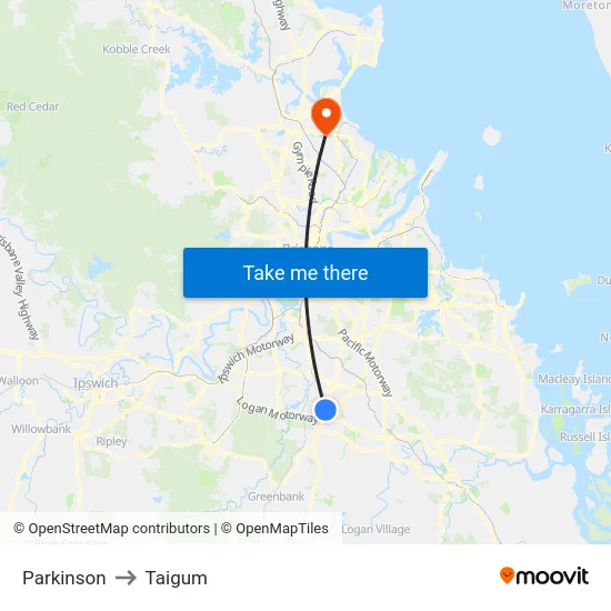 Parkinson to Taigum map