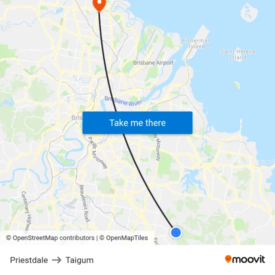 Priestdale to Taigum map