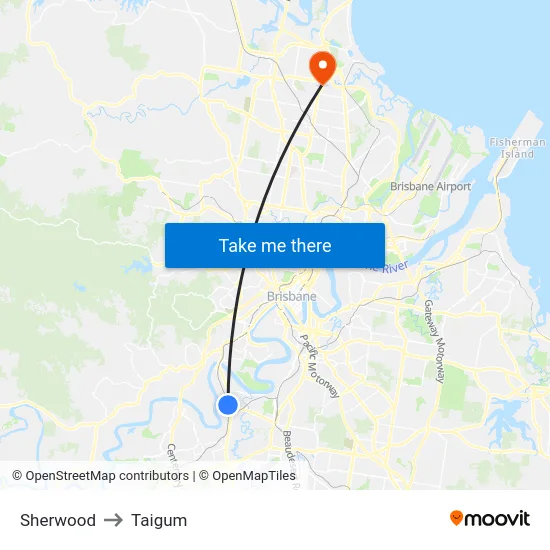 Sherwood to Taigum map