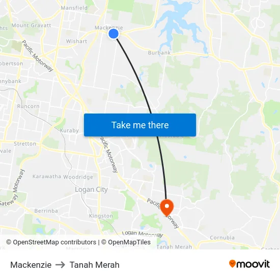 Mackenzie to Tanah Merah map