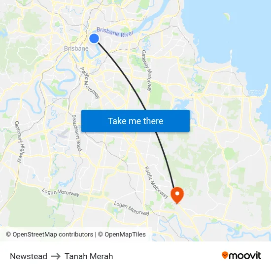 Newstead to Tanah Merah map