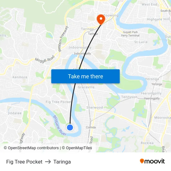 Fig Tree Pocket to Taringa map