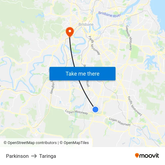 Parkinson to Taringa map