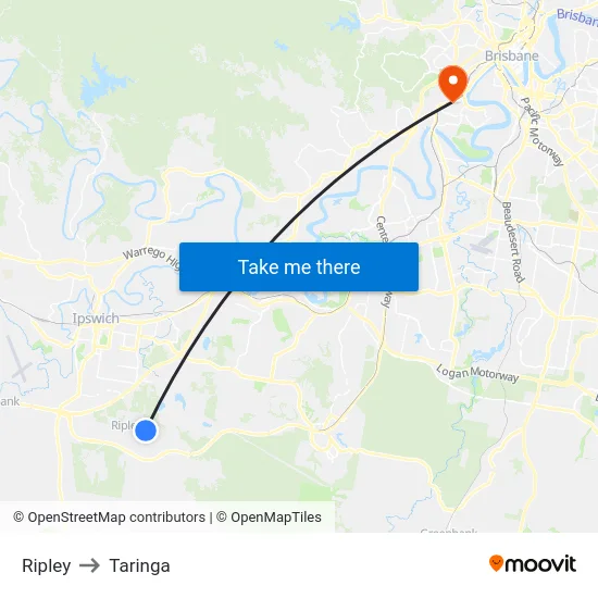 Ripley to Taringa map