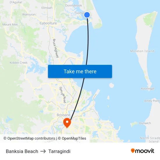 Banksia Beach to Tarragindi map