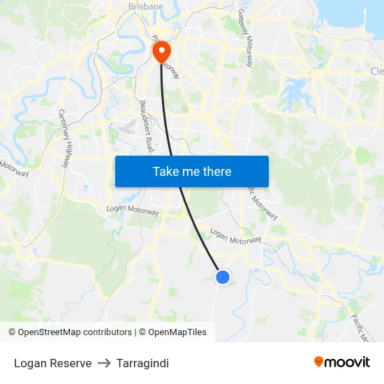 Logan Reserve to Tarragindi map