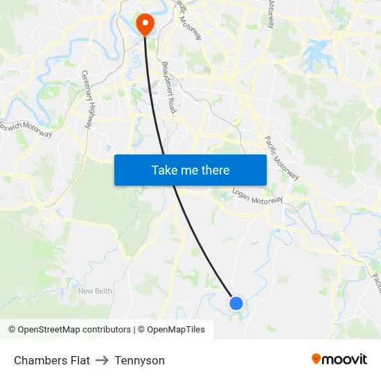 Chambers Flat to Tennyson map
