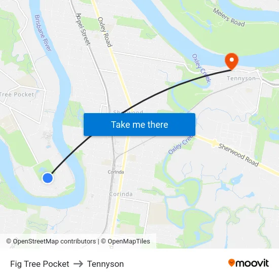 Fig Tree Pocket to Tennyson map