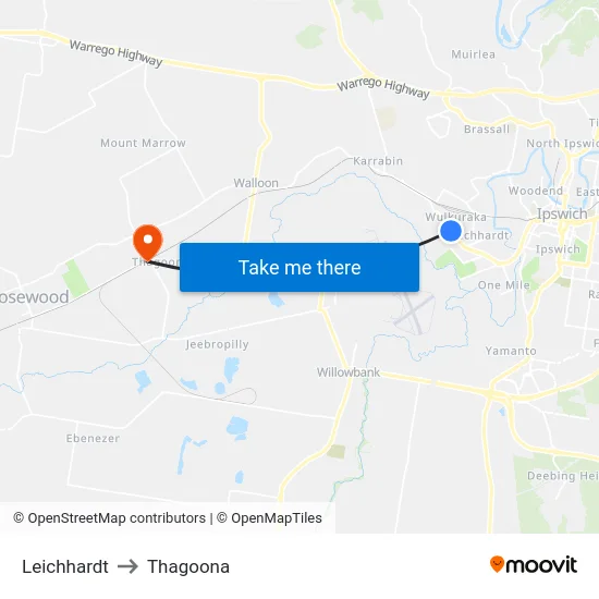 Leichhardt to Thagoona map