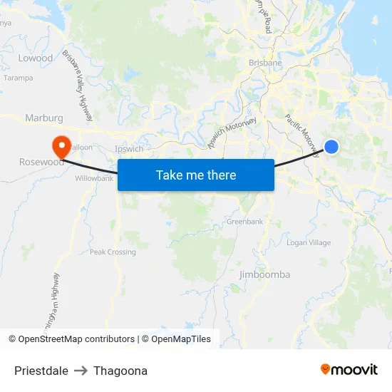 Priestdale to Thagoona map