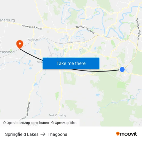 Springfield Lakes to Thagoona map