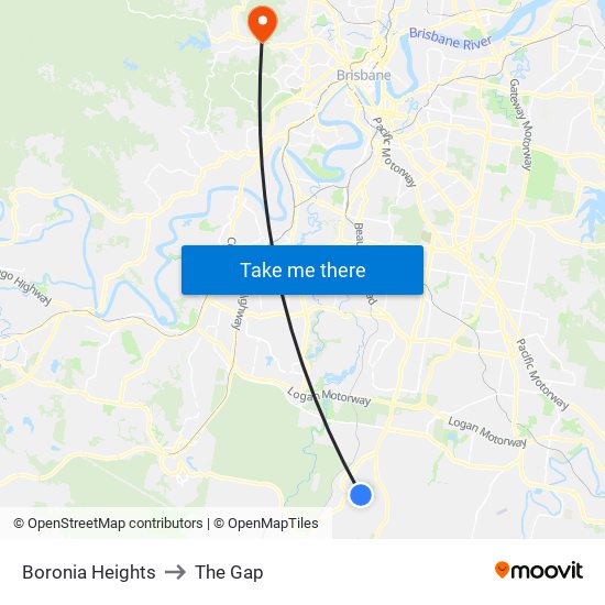 Boronia Heights to The Gap map