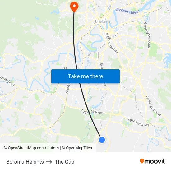 Boronia Heights to The Gap map
