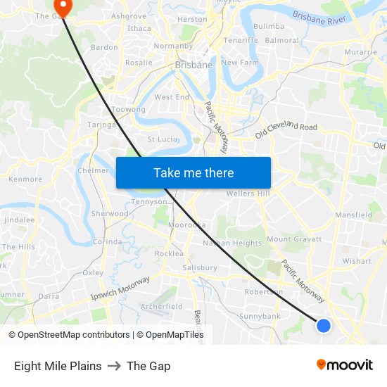 Eight Mile Plains to The Gap map