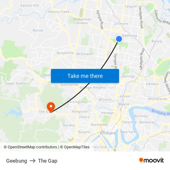 Geebung to The Gap map