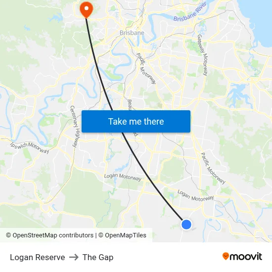 Logan Reserve to The Gap map