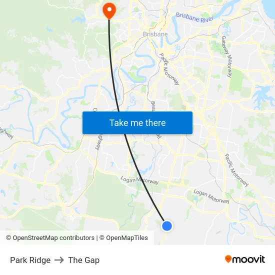 Park Ridge to The Gap map