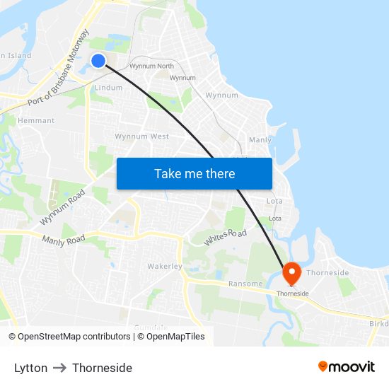 Lytton to Thorneside map