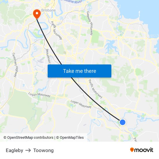 Eagleby to Toowong map