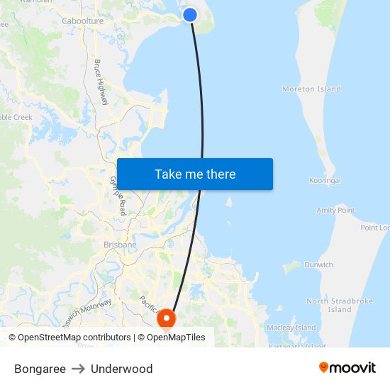 Bongaree to Underwood map