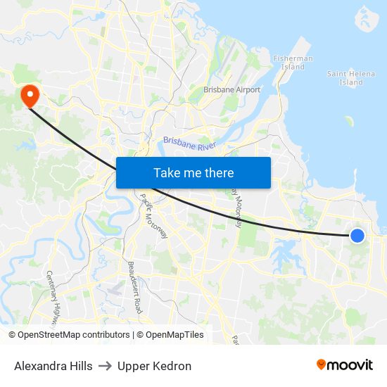 Alexandra Hills to Upper Kedron map