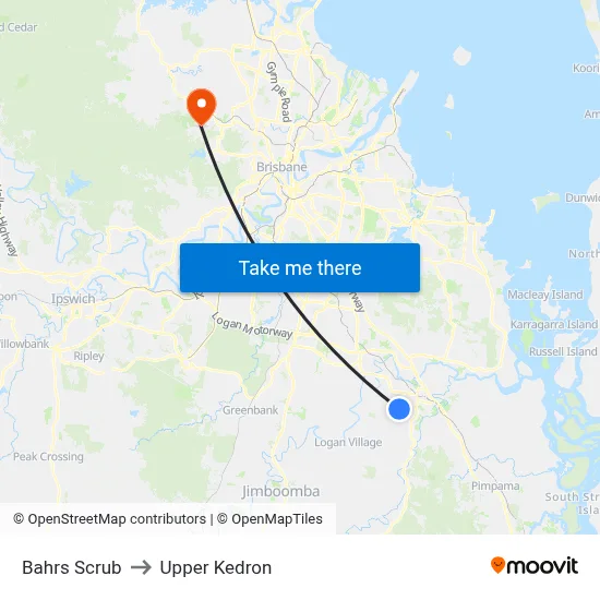 Bahrs Scrub to Upper Kedron map