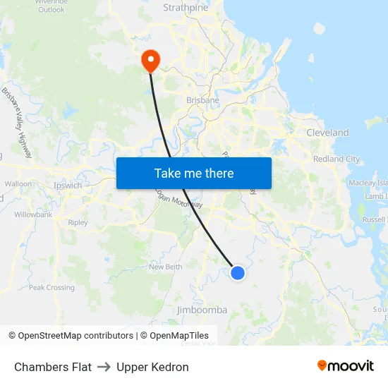 Chambers Flat to Upper Kedron map