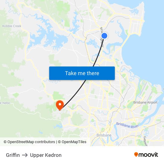 Griffin to Upper Kedron map