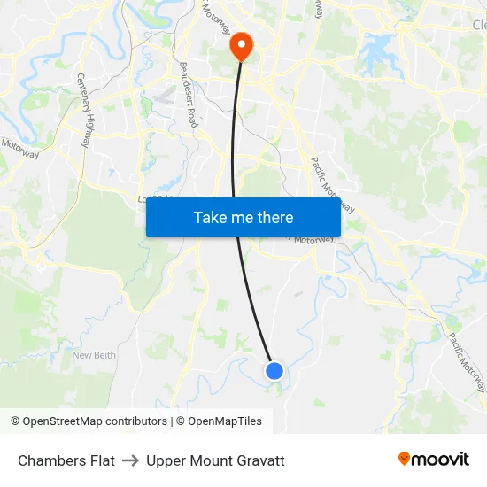 Chambers Flat to Upper Mount Gravatt map