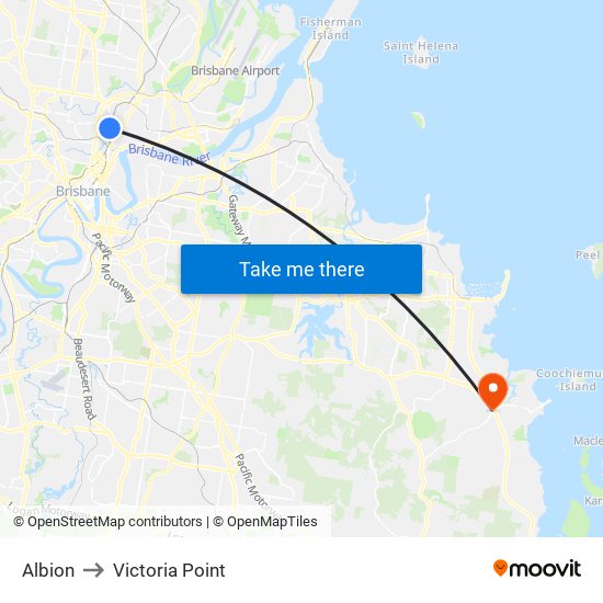 Albion to Victoria Point map