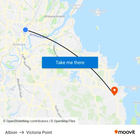 Albion to Victoria Point map