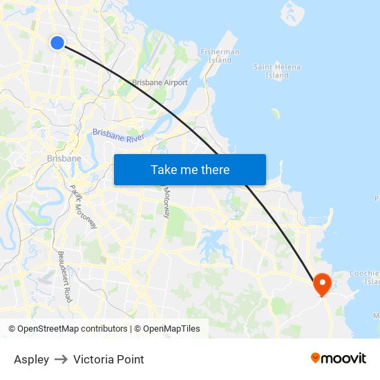 Aspley to Victoria Point map