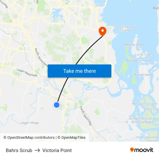 Bahrs Scrub to Victoria Point map