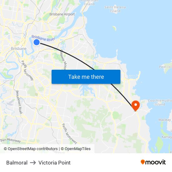 Balmoral to Victoria Point map