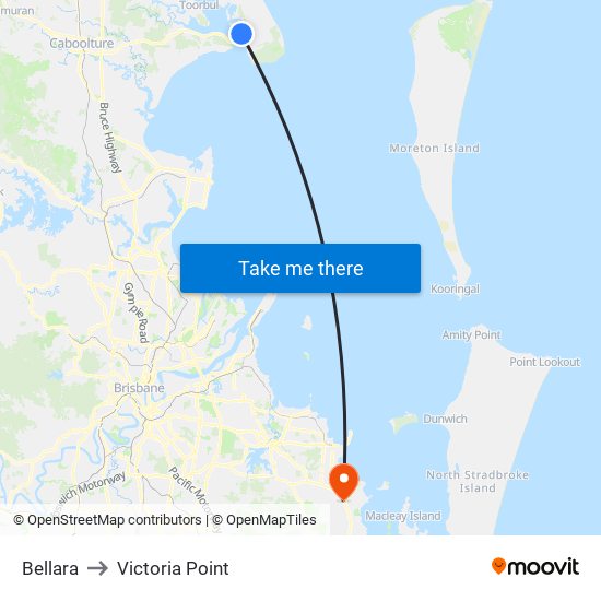 Bellara to Victoria Point map