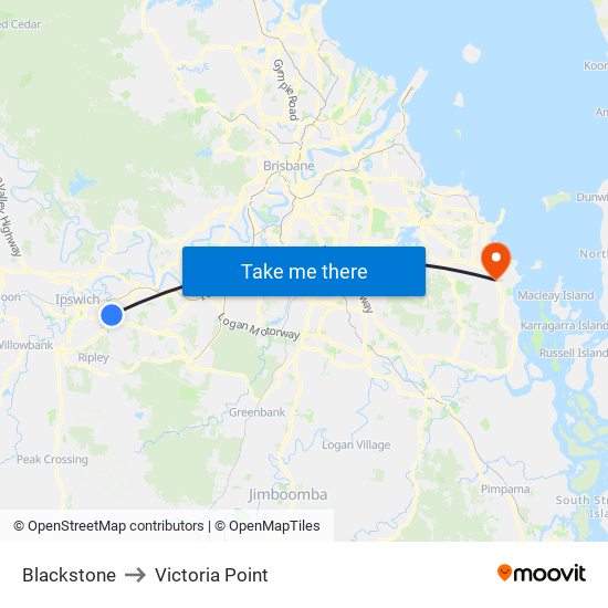 Blackstone to Victoria Point map