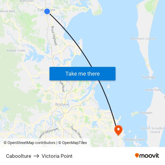 Caboolture to Victoria Point map