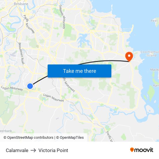 Calamvale to Victoria Point map