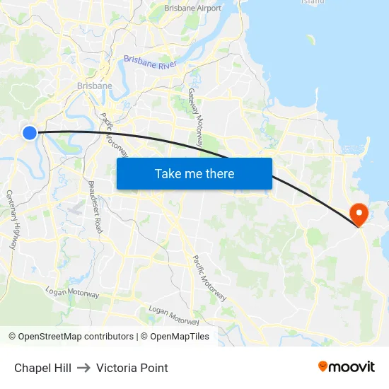 Chapel Hill to Victoria Point map