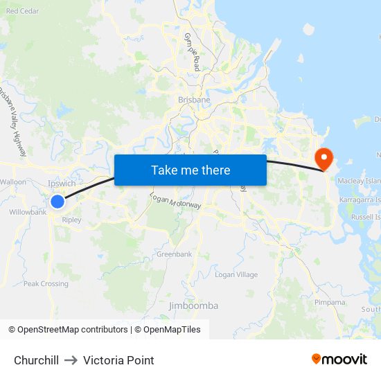 Churchill to Victoria Point map