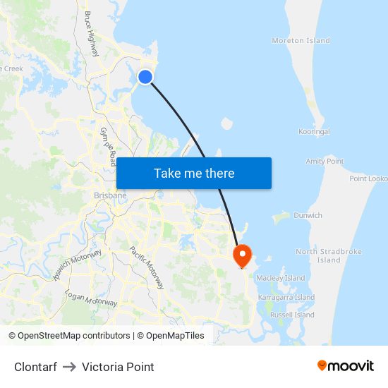 Clontarf to Victoria Point map