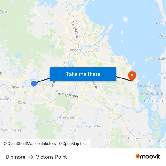 Dinmore to Victoria Point map