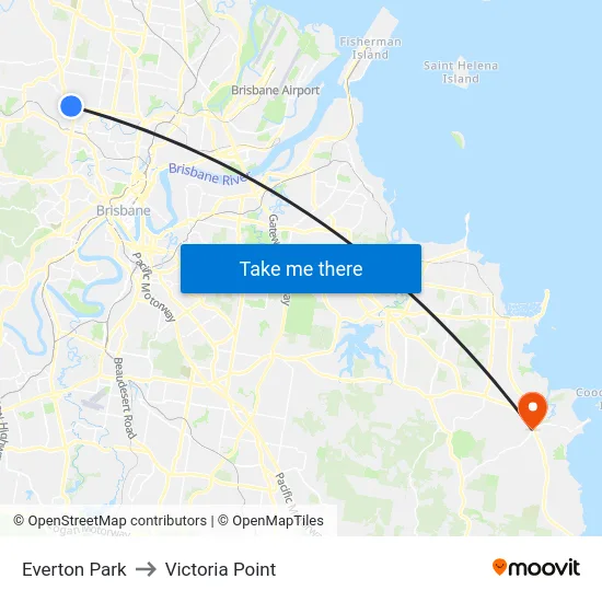Everton Park to Victoria Point map