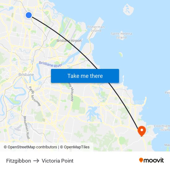 Fitzgibbon to Victoria Point map