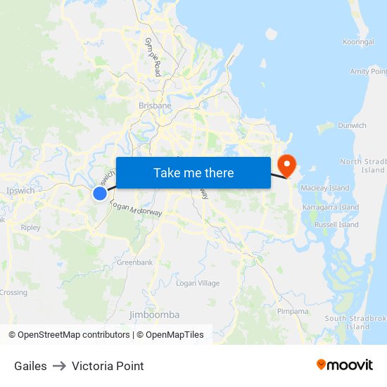 Gailes to Victoria Point map