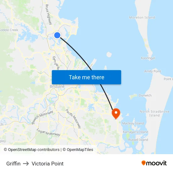 Griffin to Victoria Point map