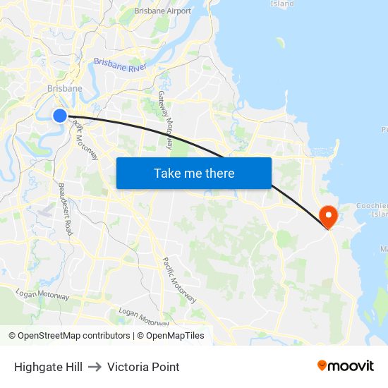 Highgate Hill to Victoria Point map